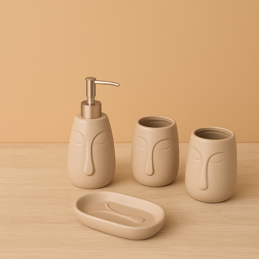 Set salle de bain visage 4pcs en céramique