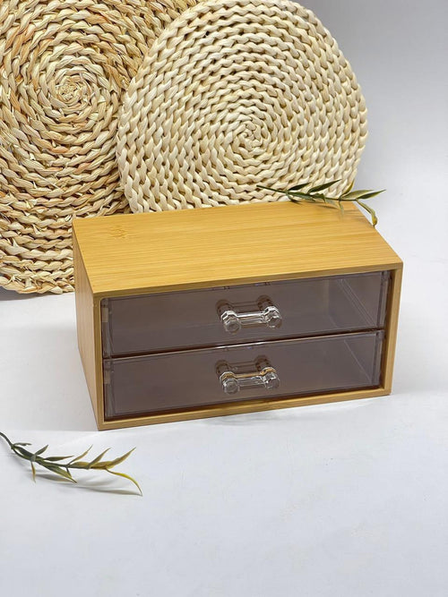 Boite de rangement en plexi et bambou