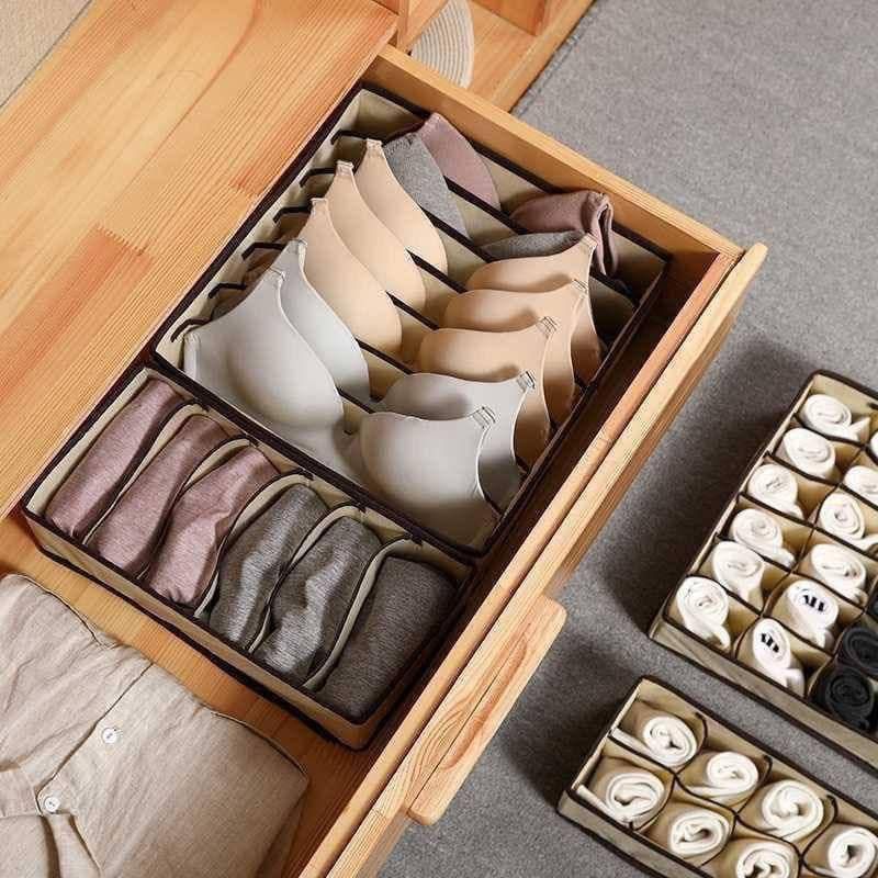 Boîte de rangement sous vêtements Beige ✨