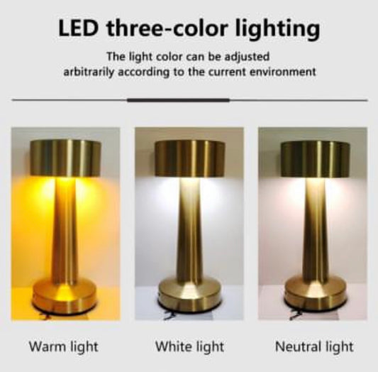Retro Table Lamp Metal Touch Decor