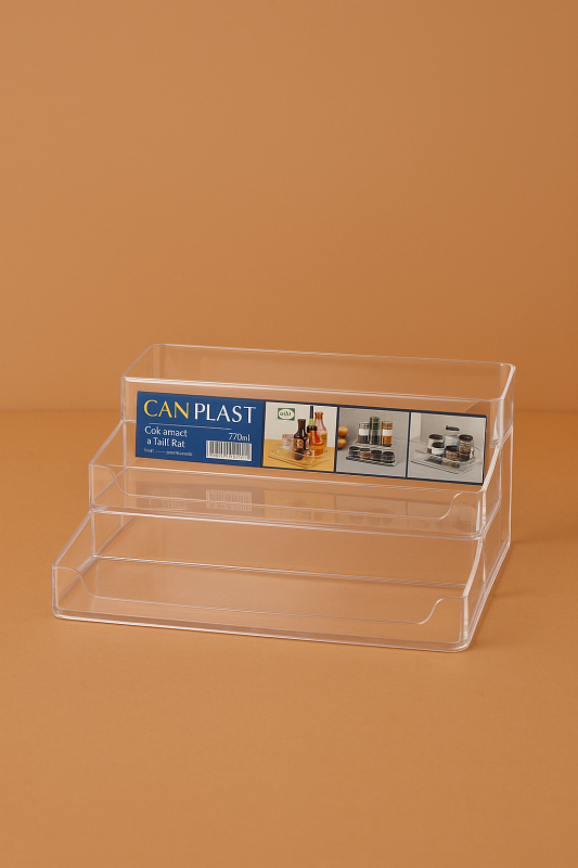 Support transparent à 3 étages CAN PLAST