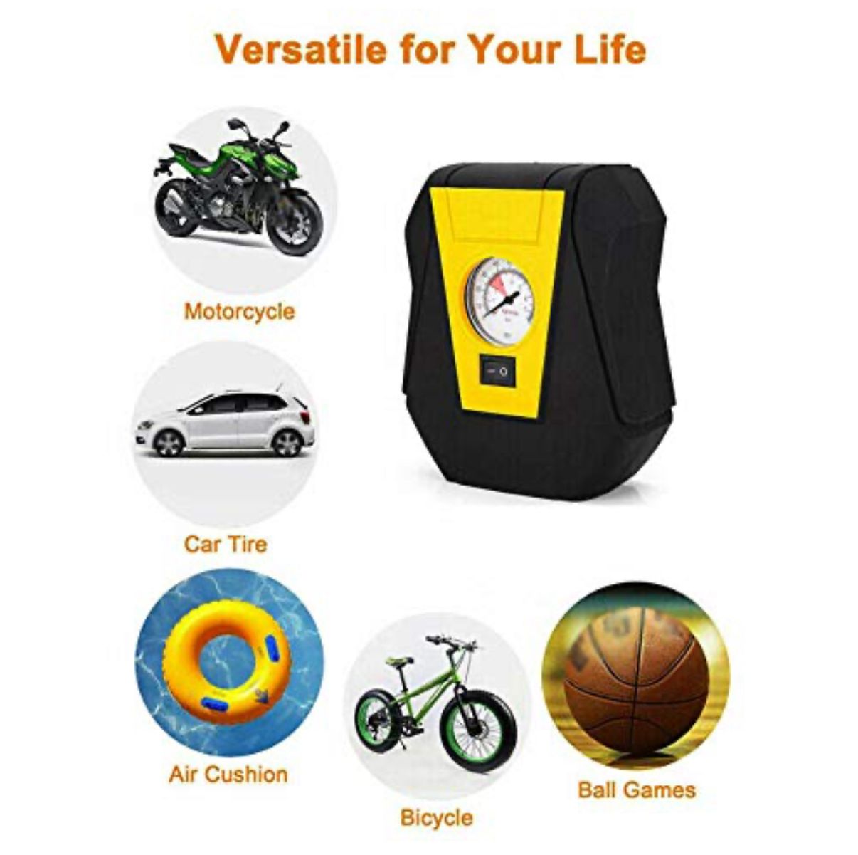 Compresseur d'air Portable 3613, gonfleur de pneus, affichage de pointeur, compresseur d'air Portable