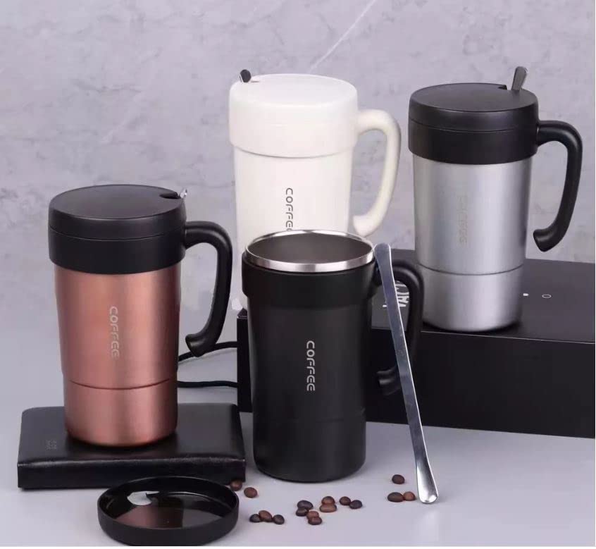 Stainless Steel Tumbler - Vacuum Insulated Coffee Travel Mug with Lid -600ml Coffee Cup for Keep Hot/Ice Coffee, Tea and Beer | 600 ml