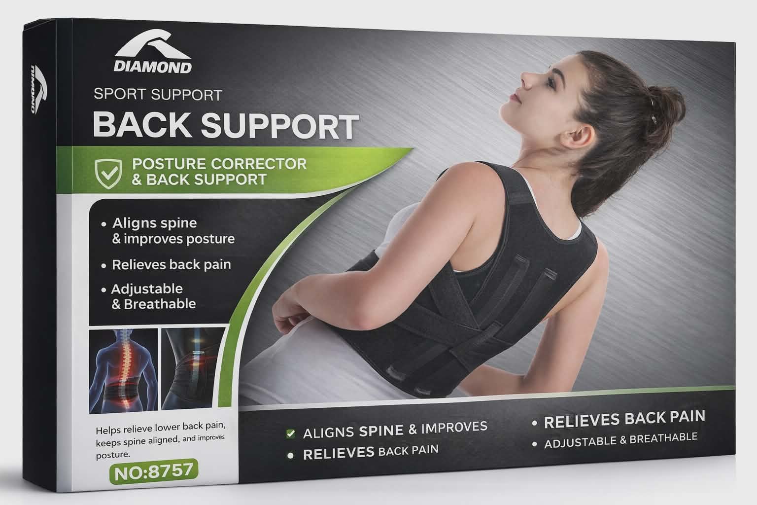 Correcteur de Posture & Support de Dos – Diamond Back Support