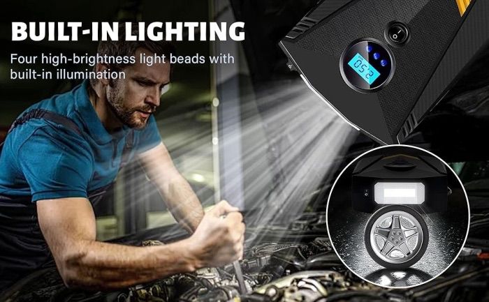 Gonfleur De Pneu Compresseur D'air Portable 12 V