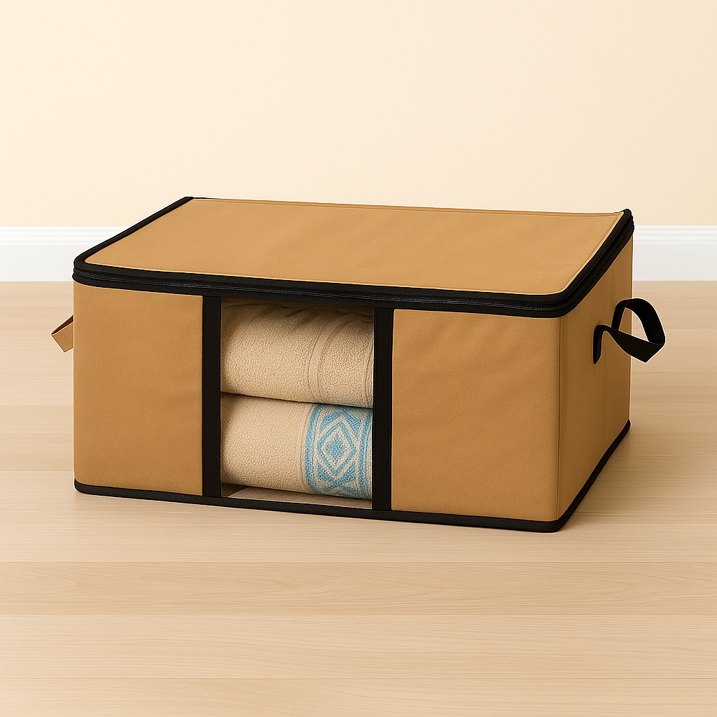 Boîte de Rangement en Tissu – avec Fenêtre Transparente