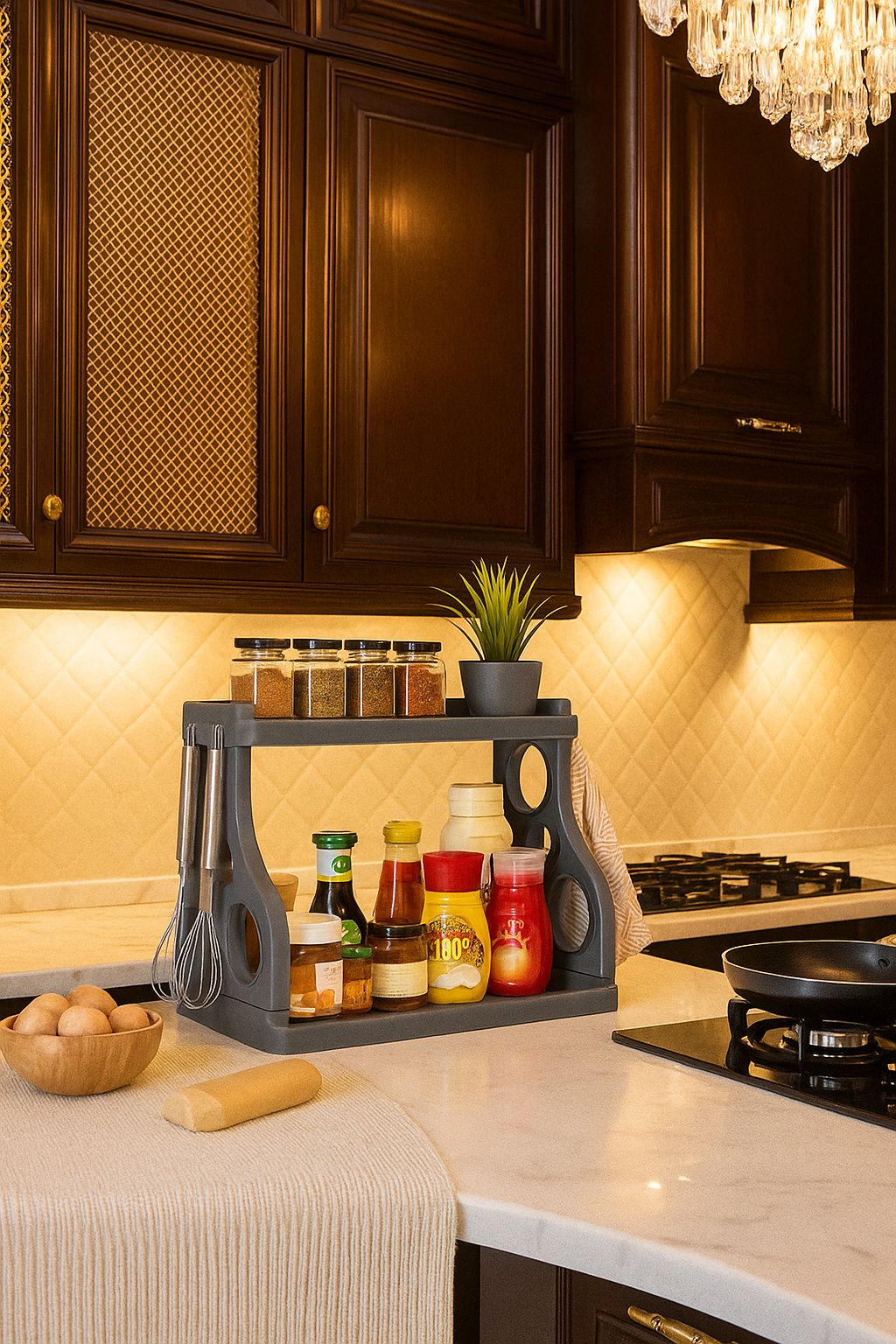 Étagère de Cuisine Multifonction – Support Épices & Condiments