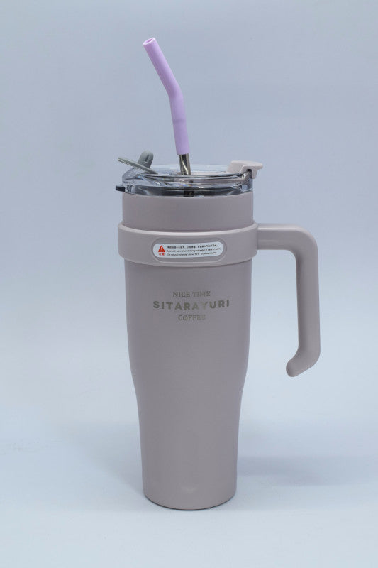 Goblet thermos isotherme en acier inoxydable avec paille en inox "SITARAYURI"