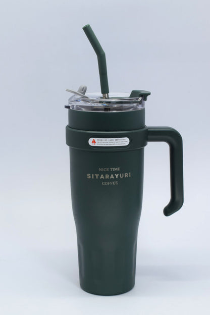 Goblet thermos isotherme en acier inoxydable avec paille en inox "SITARAYURI"
