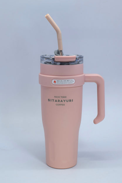 Goblet thermos isotherme en acier inoxydable avec paille en inox "SITARAYURI"