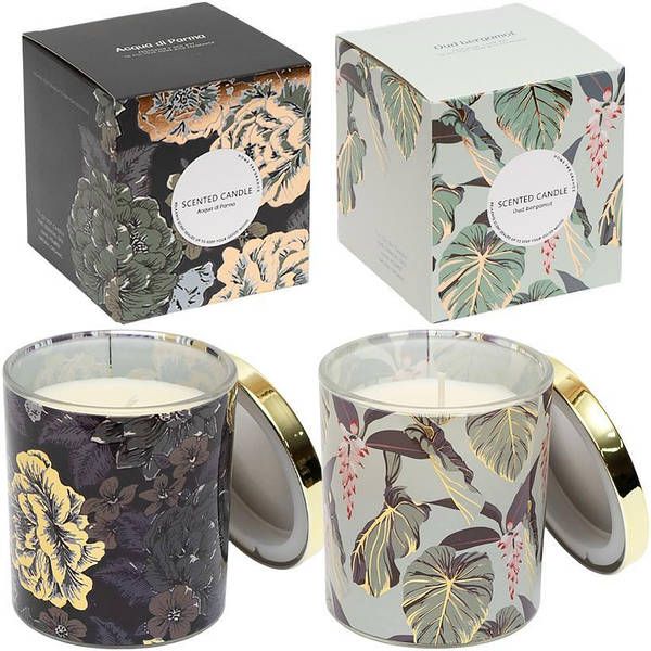 Bougie parfumée "Parfum d'Intérieur" AXW2015 dans un verre avec couvercle D8*9cm