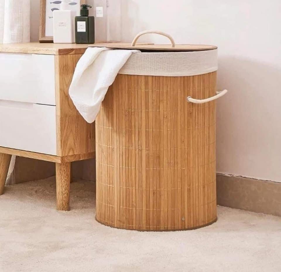 Panier à linge en bambou (rond )