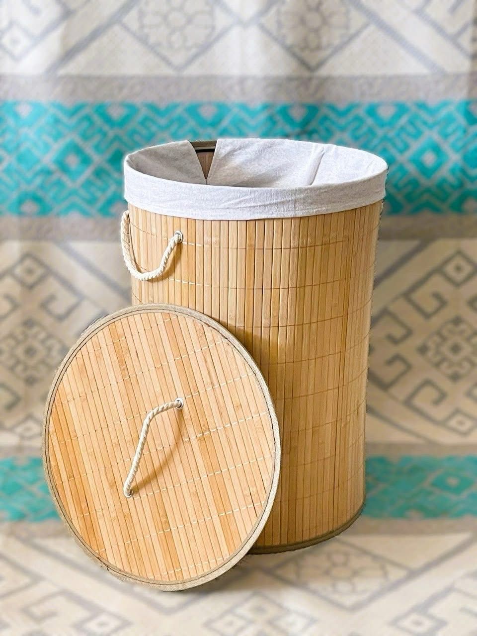 Panier à linge en bambou (rond )