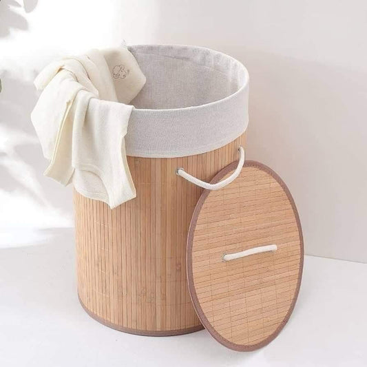 Panier à linge en bambou (rond )