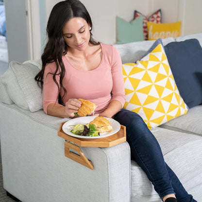 Plateau en bambou pour canapé