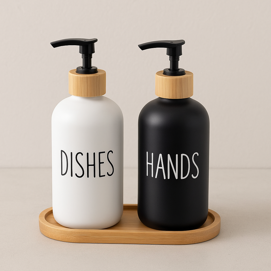 Distributeur de savon à main et à vaisselle en verre 500ML