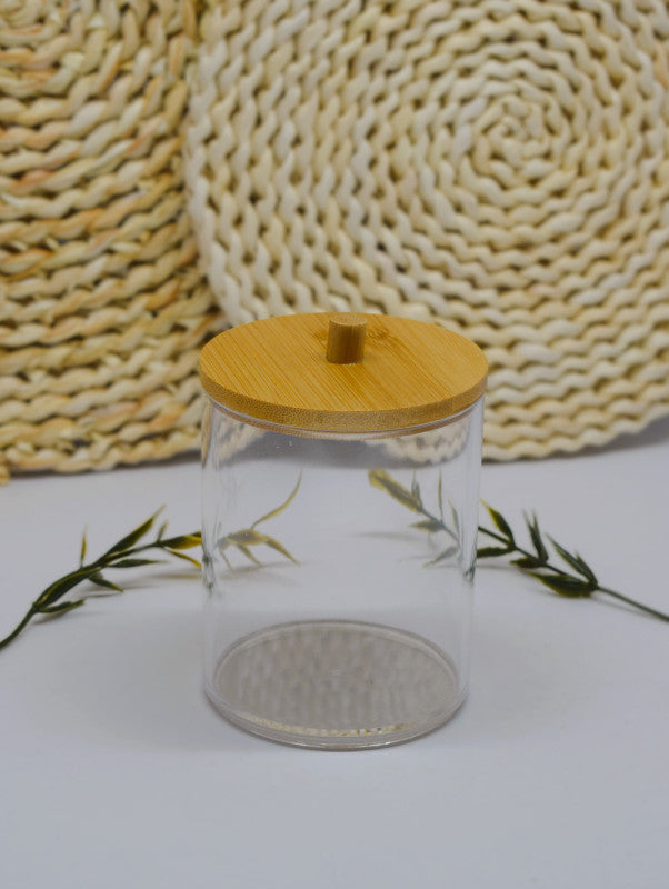 Boite de rangement multifonction avec couvercle en bambou