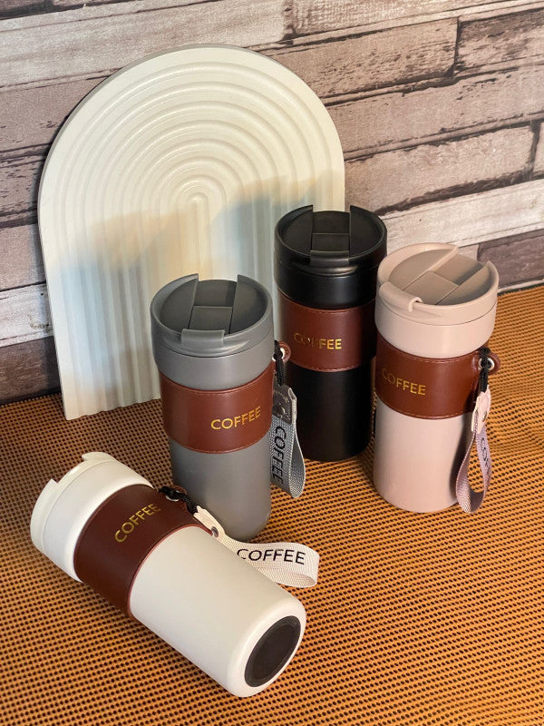 Thermos isotherme fashion avec bande cuir 600ML