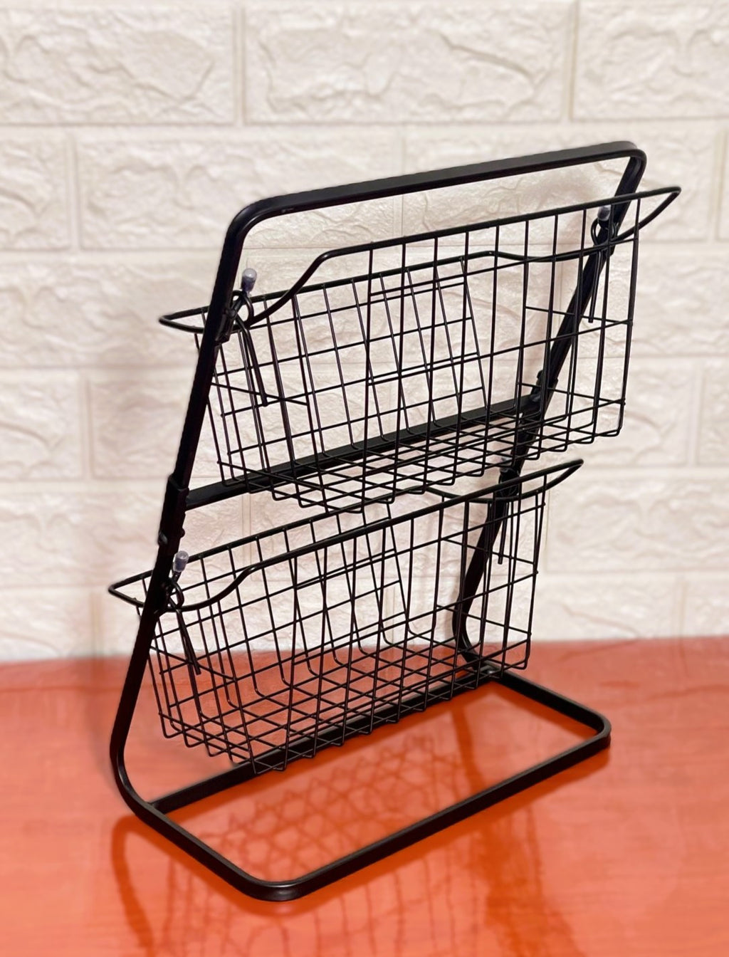 étagère de rangement en métal 2 niveaux