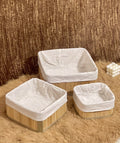 Ensemble de 3 panier de rangement (forme carrée)en bambou