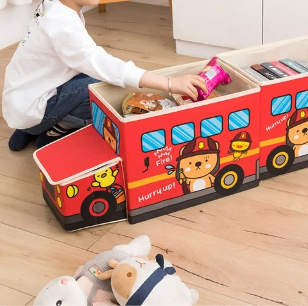 Boîte de rangement enfant pliable – Design Bus CartoonBoîte de rangement enfant pliable – Design Bus Cartoon
