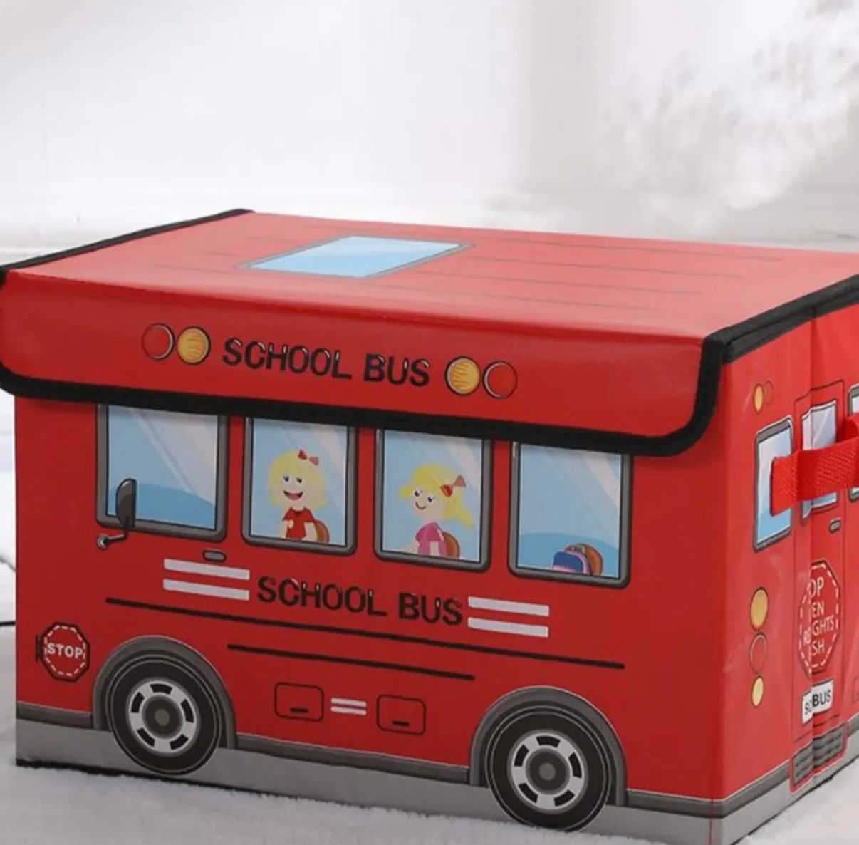 Boîte de rangement enfant pliable – Design Bus CartoonBoîte de rangement enfant pliable – Design Bus Cartoon