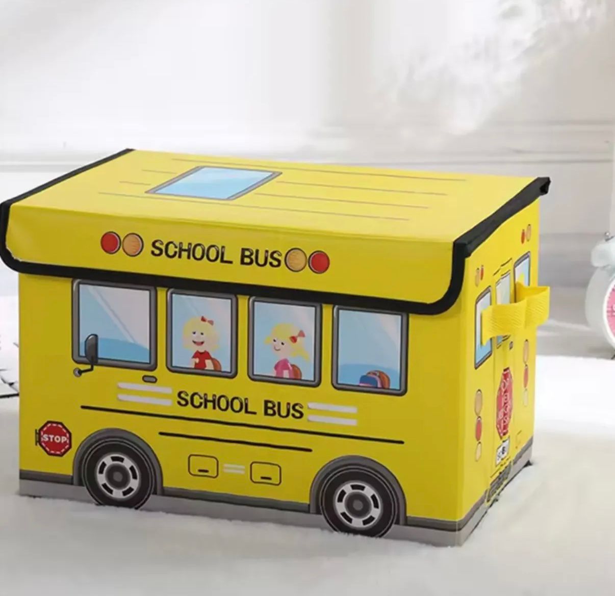 Boîte de rangement enfant pliable – Design Bus CartoonBoîte de rangement enfant pliable – Design Bus Cartoon