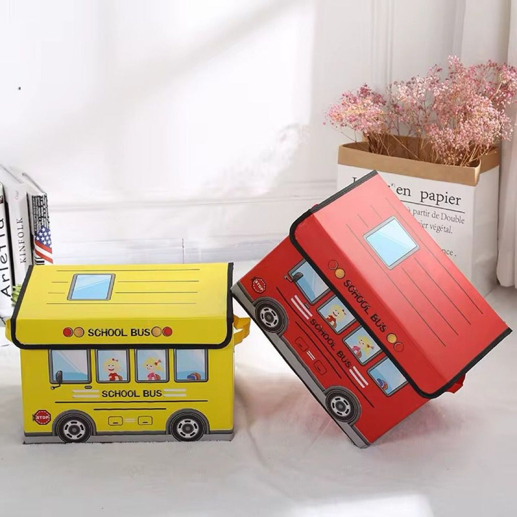 Boîte de rangement enfant pliable – Design Bus CartoonBoîte de rangement enfant pliable – Design Bus Cartoon