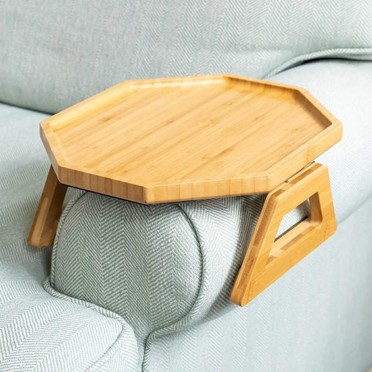 Plateau en bambou pour canapé