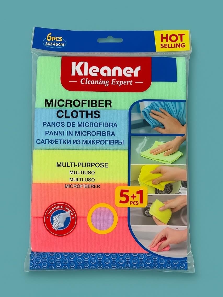 🧼 Lot de 6 chiffons microfibre (38×40 cm)