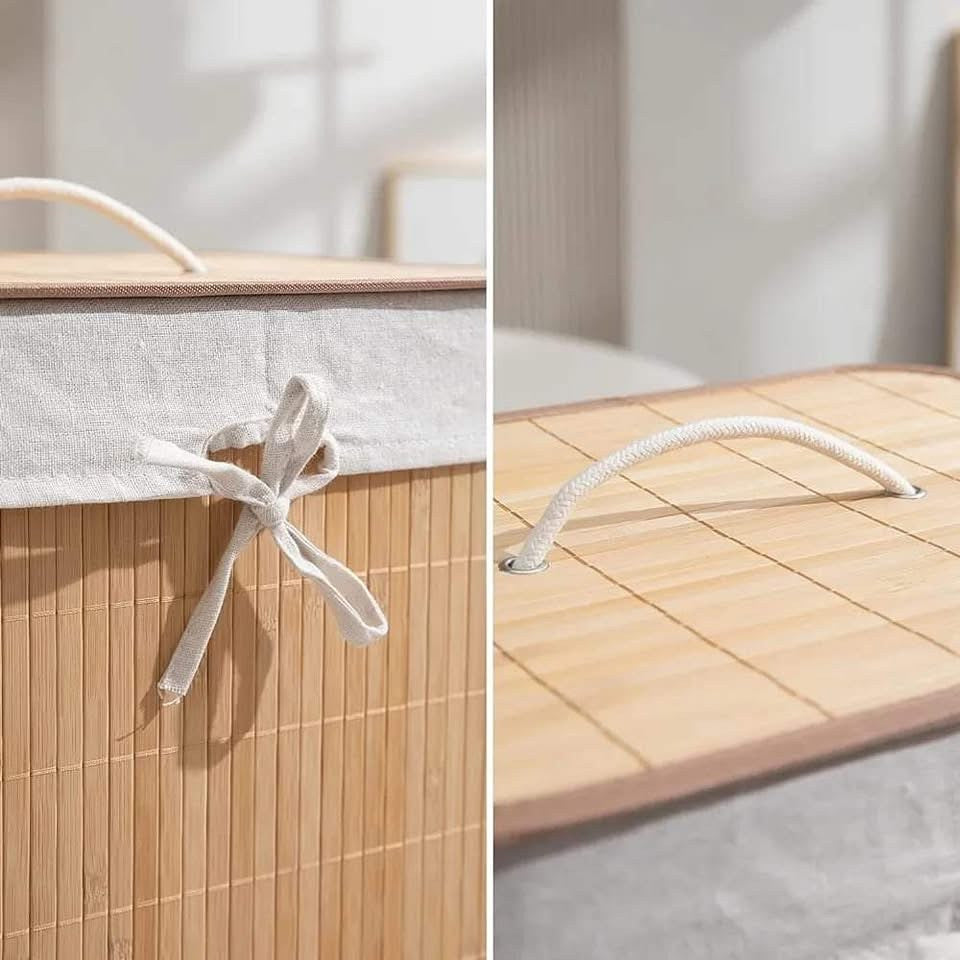 Panier à linge en bambou (forme rectangulaire)