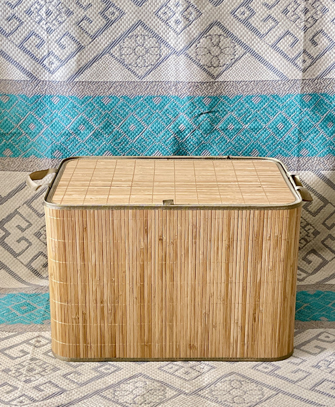 Panier à linge en bambou avec couvercle