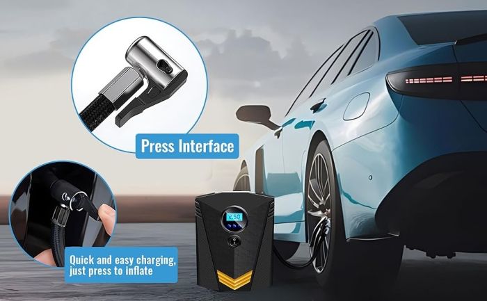 Gonfleur De Pneu Compresseur D'air Portable 12 V