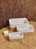 Ensemble de 3 panier (forme rectangulaire)en bambou