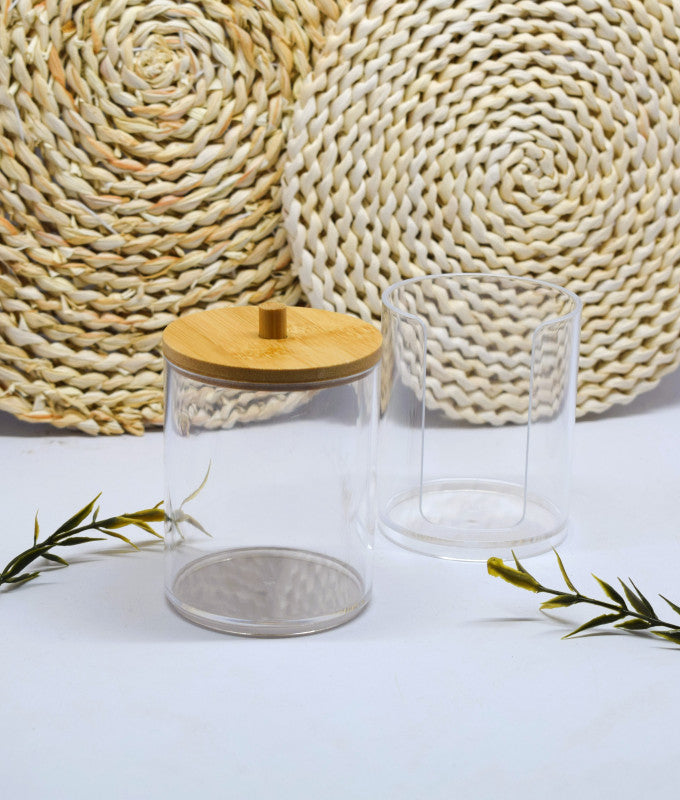 Boîte de Rangement en Acrylique pour Coton a deux étages