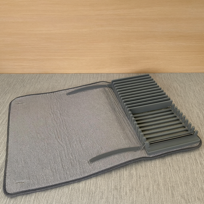 Tapis de séchage en microfibre avec égouttoir intégré