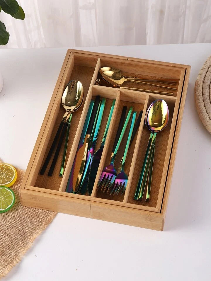 Range couverts extensible en bambou