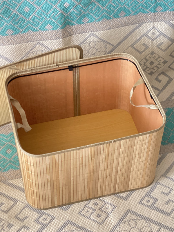 Panier à linge en bambou avec couvercle