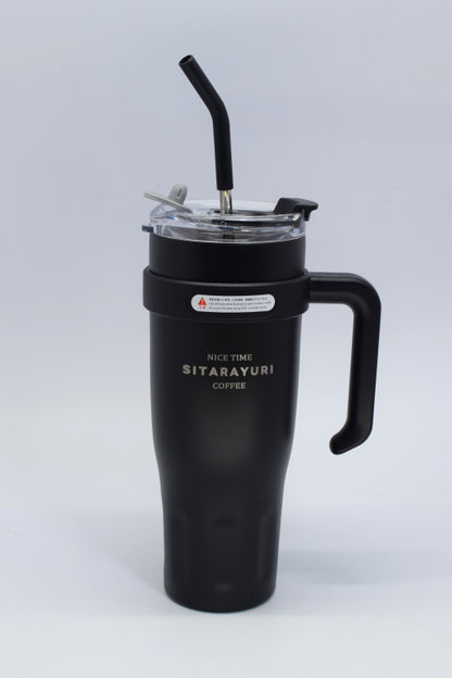 Goblet thermos isotherme en acier inoxydable avec paille en inox "SITARAYURI"