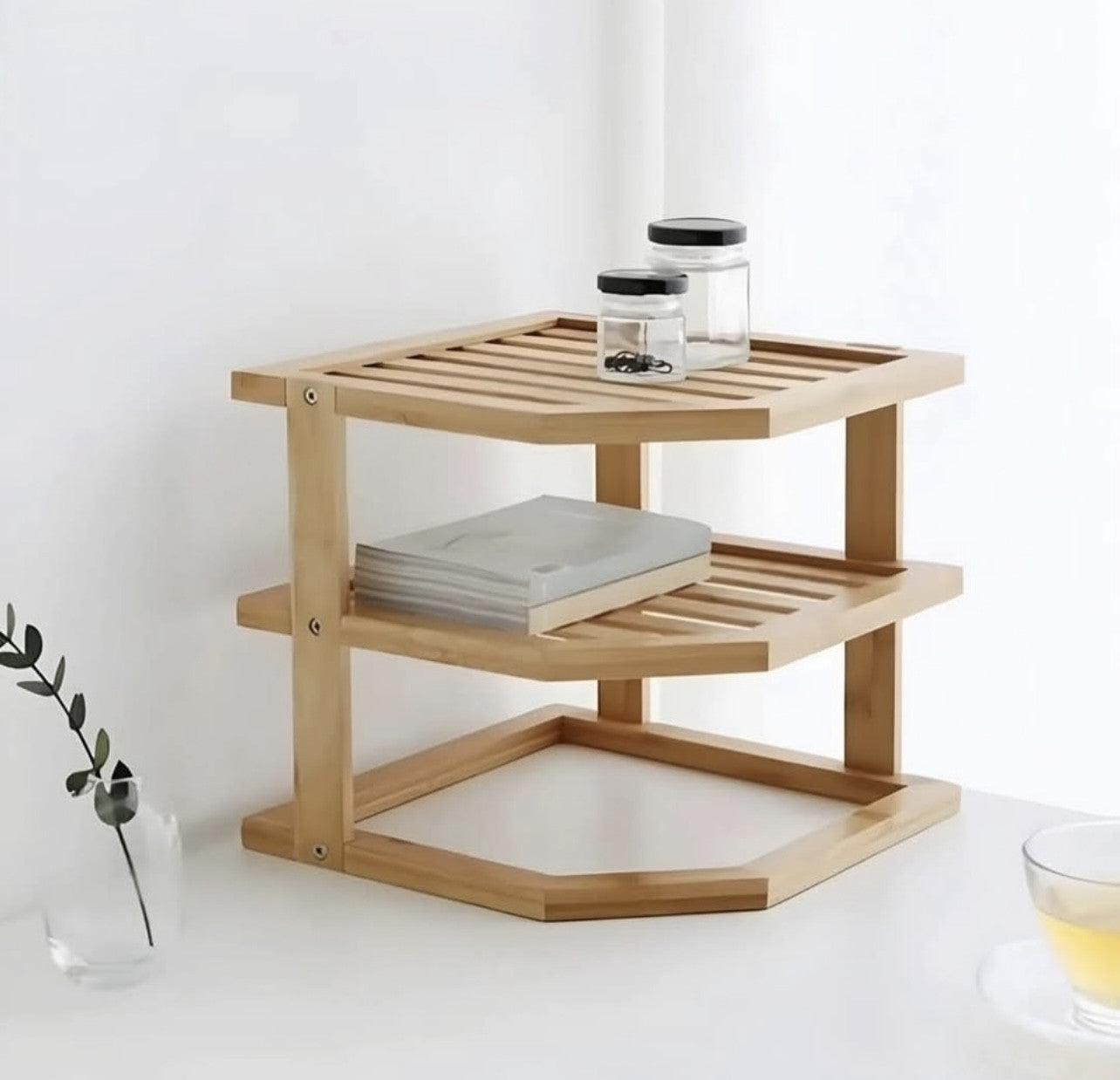 Support du coin en bambou 3 étages