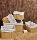 Ensemble de 5 panier de rangement en bambou