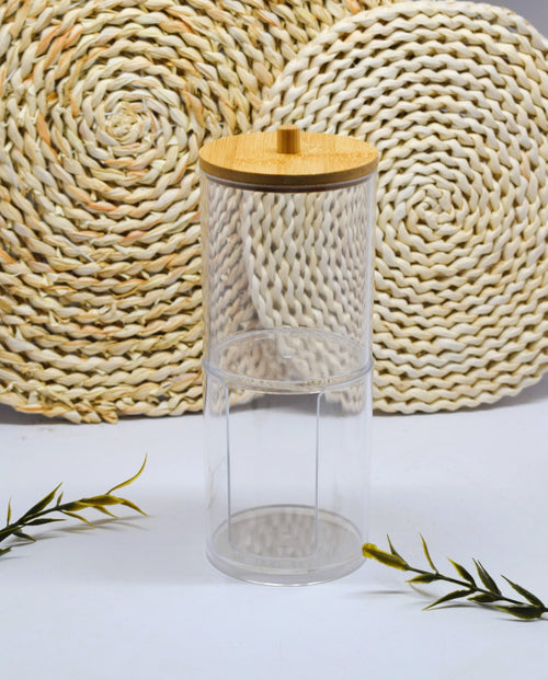 Boîte de Rangement en Acrylique pour Coton a deux étages