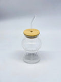 Tasse en Verre avec Couvercle & Paille