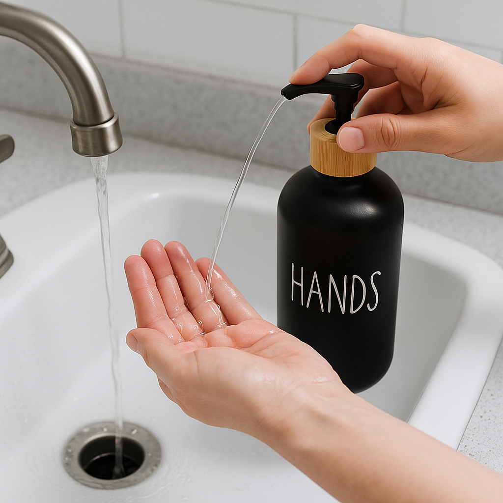 Distributeur de savon à main et à vaisselle en verre 500ML